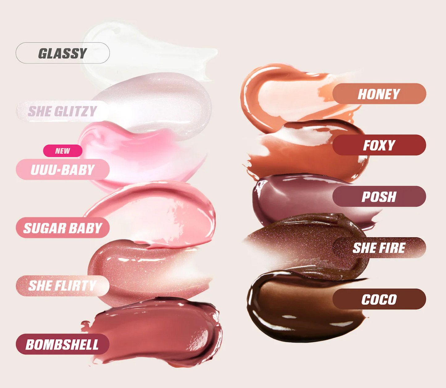 HUDA BEAUTY Shimmer Lip Gloss