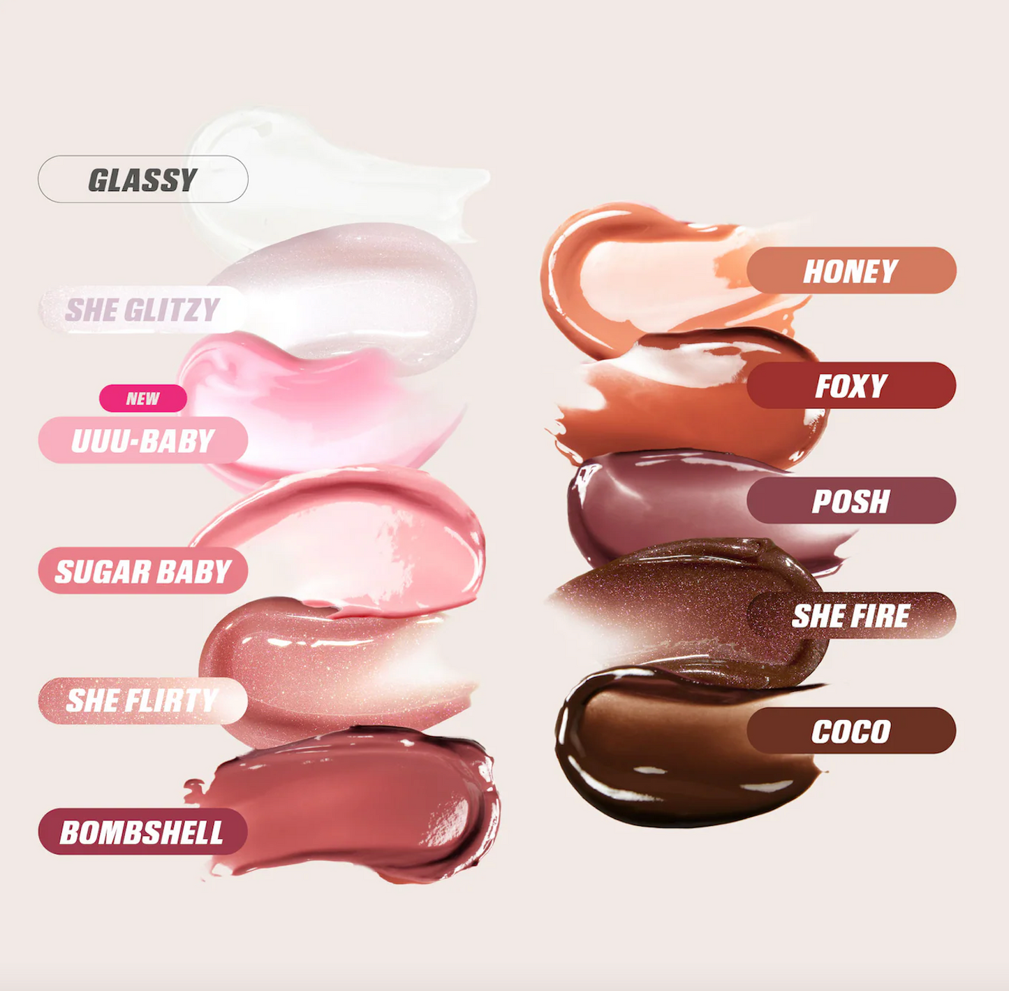 HUDA BEAUTY Shimmer Lip Gloss